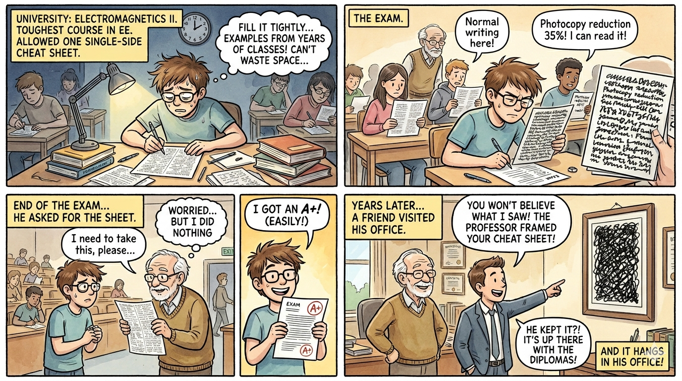 The Cheat Sheet — a true story from Electromagnetics II
